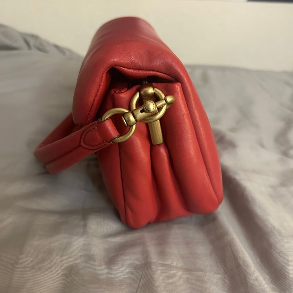 Coach Pillow Tabby Shoulder Bag 26, Red Apple, Leather, Small Purse, C Logo - Picture 8 of 13